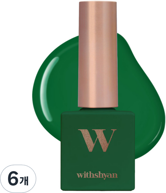 위드샨 프로페셔널 젤 폴리쉬 위드젤, W33 트루그린, 10g, 6개