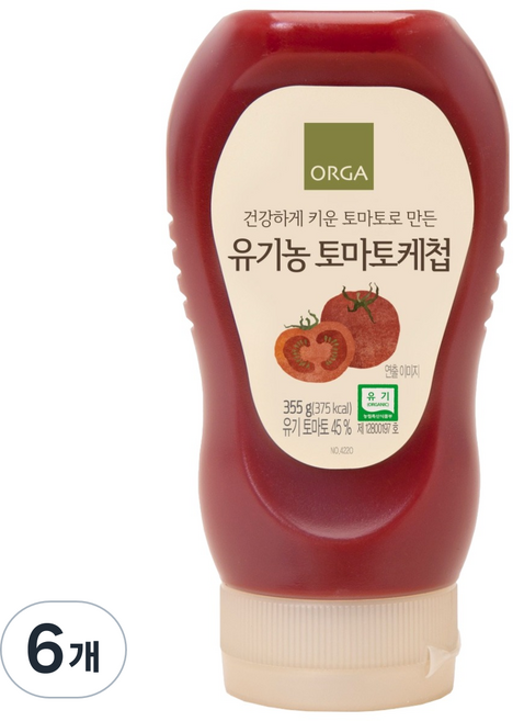 올가홀푸드 유기농 토마토 케첩, 355g, 6개