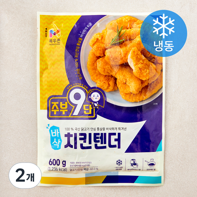 주부9단 바삭 치킨텐더 (냉동), 600g, 2개