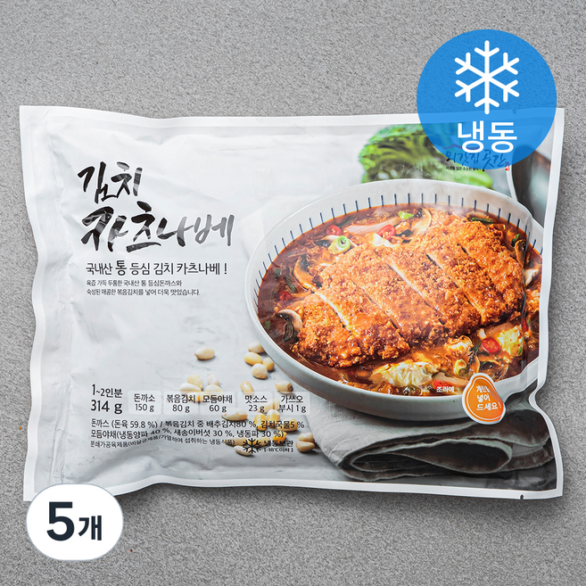 외갓집곳간 김치 카츠나베 (냉동), 314g, 5개
