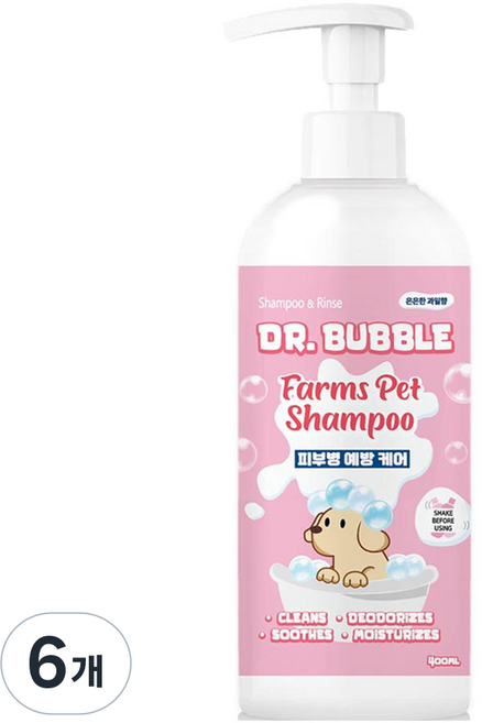 메이웰 반려동물 팜스펫 피부병 케어 샴푸 과일향, 400ml, 1개입, 6개