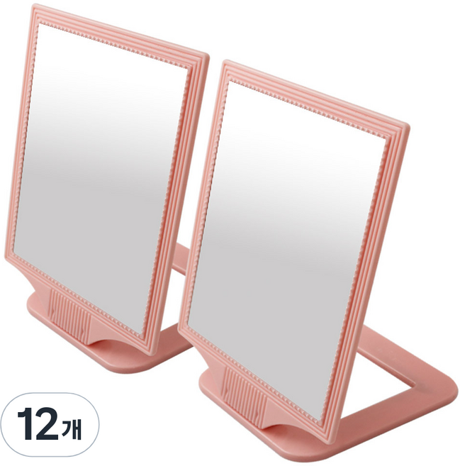 세븐스타 진주사각거울 중형, 연핑크, 12개