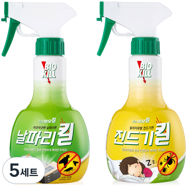 비오킬 살충제 날파리킬 370ml + 진드기킬 370ml 세트, 5세트