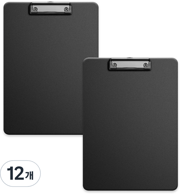 코히모 A4 PP재질 클립보드 3mm 3W321, 12개, 블랙