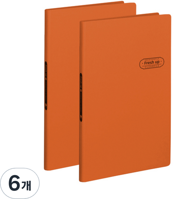 희망화일 뉴 후레쉬 클리어화일 10p 내지고정형, 주황, 6개