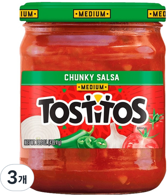 토스티토스 미디움 살사소스, 439.4g, 3개