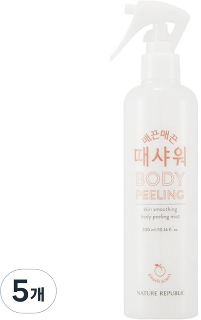 네이처리퍼블릭 매끈매끈 때샤워 복숭아, 300ml, 5개