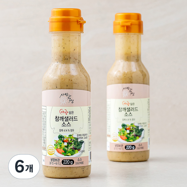 사랑과정성 사랑담은 참깨샐러드소스, 220g, 6개