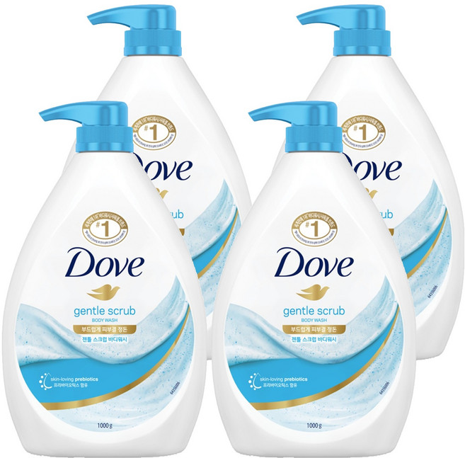 도브 젠틀 스크럽 바디워시, 1kg, 4개