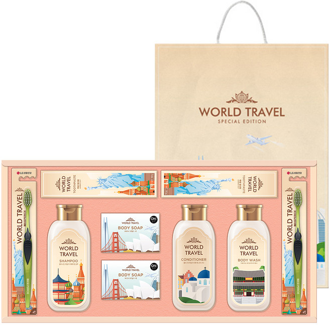 LG생활건강 월드트레블 G호 선물세트 + 쇼핑백, 1세트