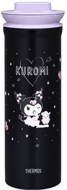 THERMOS 膳魔師 Kuromi 不銹鋼真空保溫壺, 酷洛米晚安 黑色, 1個, 1000ml