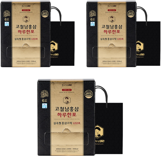 고철남홍삼 하루한포 홍삼스틱, 100회분, 3개