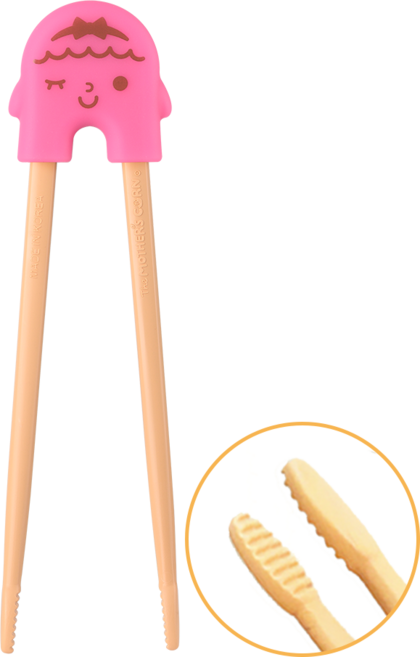 마더스콘 라이스투씨유 1단계 교정젓가락, 핫핑크, 1개