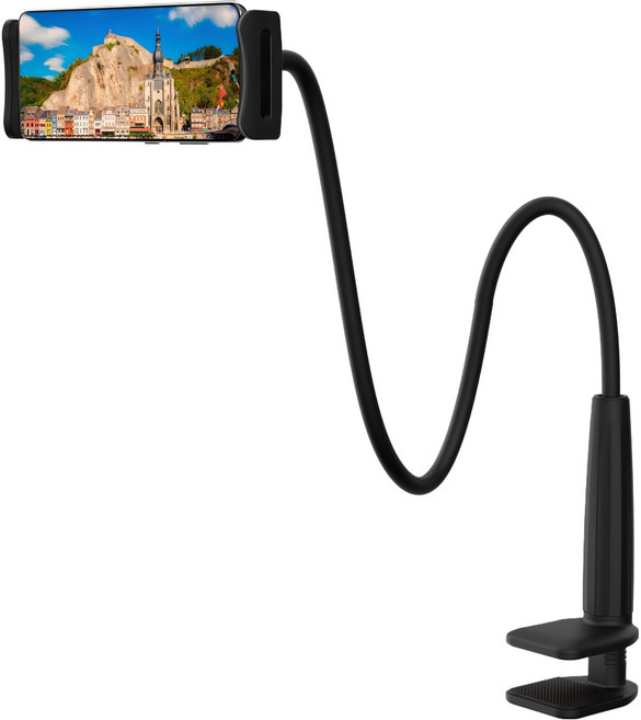 누아트 태블릿 스마트폰 침대 자바라 거치대, JABARA-75, 블랙, 1개