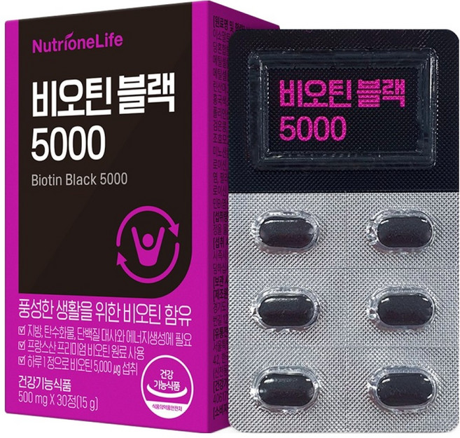 뉴트리원 비오틴 블랙 5000, 30정, 1개