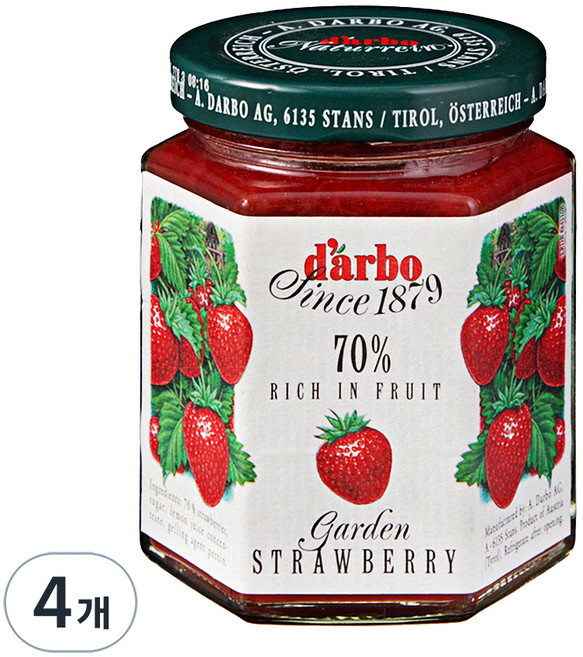 다보 다보딸기잼, 200g, 4개