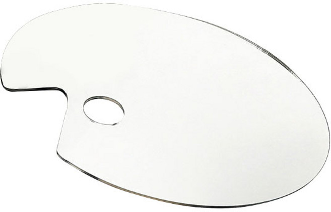 에덴스톨 아크릴 팔레트 투명 타원형 30*40 2mm, 1칸, 1개