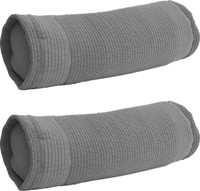 Sarang Yegam 純棉顏料染圓形蕎麥枕頭, 2個, 灰色