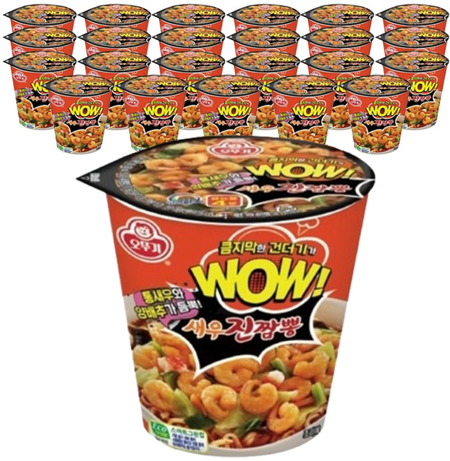 오뚜기 WOW 새우진짬뽕 컵라면 80g, 30개