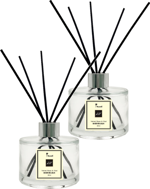 Karoli 卡蘿萊 經典璀璨香氛擴香瓶, 絲絨玫瑰&烏木, 200ml, 2件