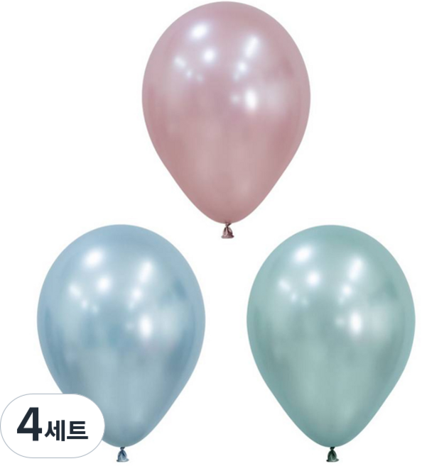 셈퍼텍스 30cm 실크 풍선 3종 x 10p 세트, 핑크블로썸, 아크틱블루, 쿨민트, 4세트