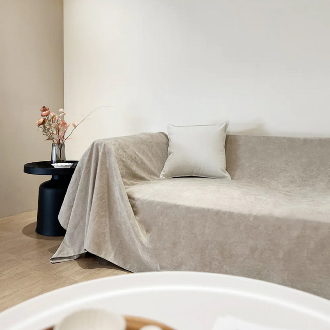 法式防水防貓抓沙發布, 溫柔奶茶, 1個