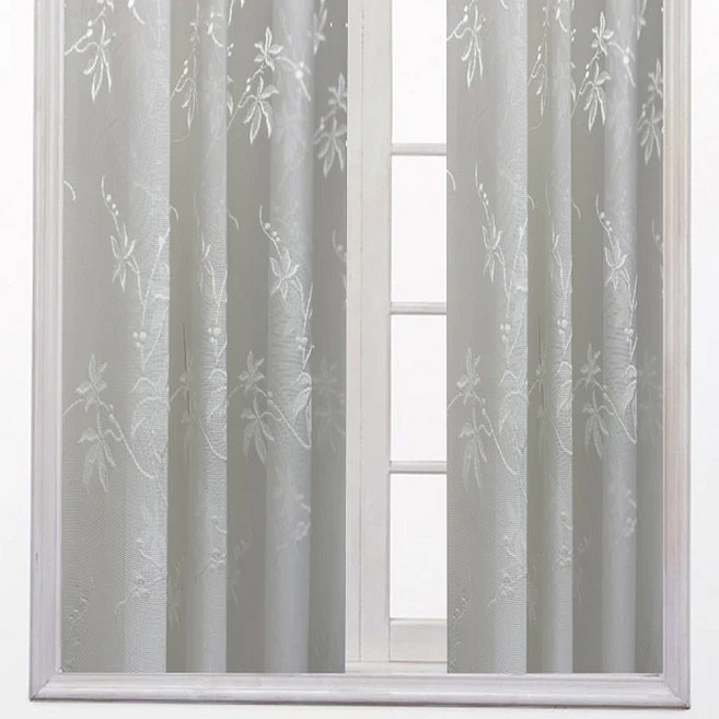 J&N 花簇德國進口窗紗傳統簾, 白色