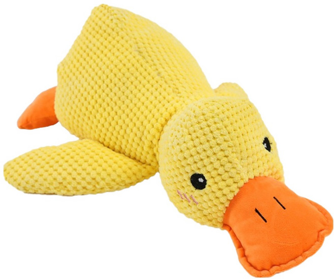 딩동펫 꽥꽥이 대왕오리 반려동물 애착인형, 옐로우, 1개