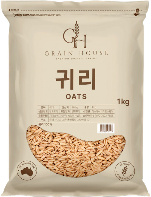 그레인 하우스 귀리, 1kg, 1개
