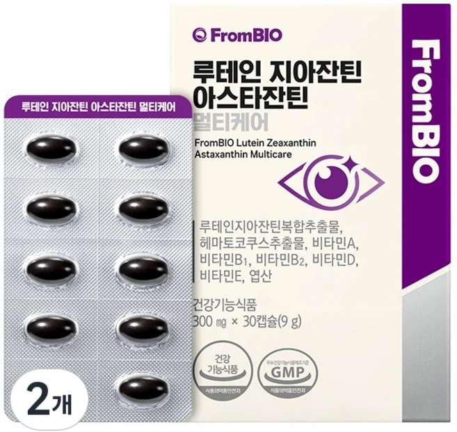 프롬바이오 루테인지아잔틴 아스타잔틴 멀티케어 9g, 30정, 2개 - 쿠팡