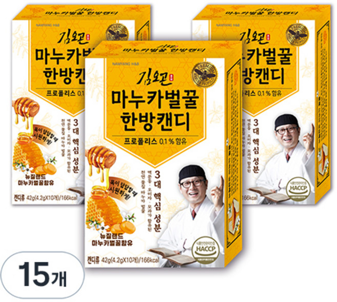 김오곤 마누카 벌꿀 한방캔디, 42g, 15개