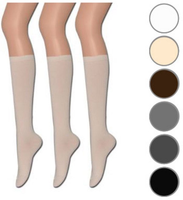 비버리힐스폴로클럽 여성용 무지 니삭스 반장 양말 3족