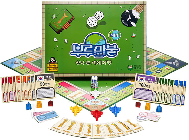 부루마불 세계여행 미니 보드게임, 1개, 혼합색상