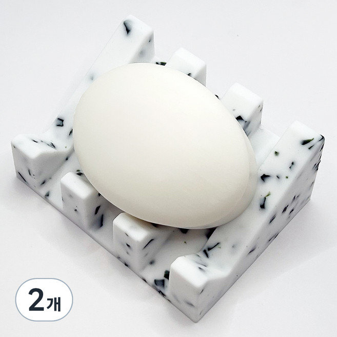 논슬립 실리콘 비누받침, 블랙도트, 2개