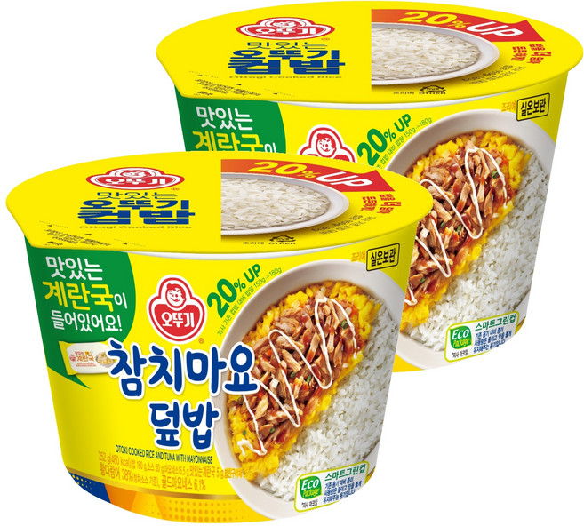 오뚜기 컵밥 참치마요덮밥+계란국, 252g, 2개