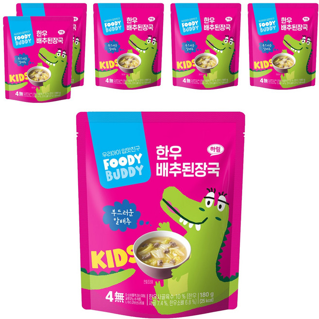 푸디버디 한우 배추된장국, 180g, 6개