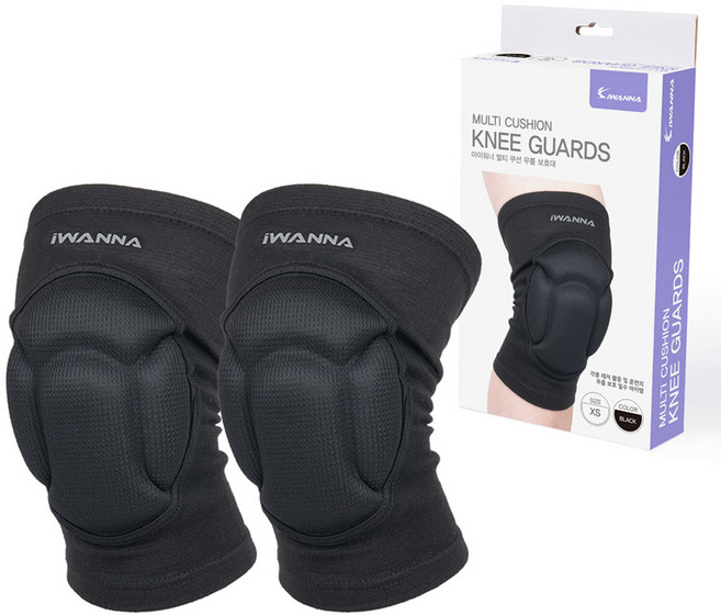 아이워너 멀티 다용도 쿠션 무릎 보호대 2p 세트, 1세트, 블랙