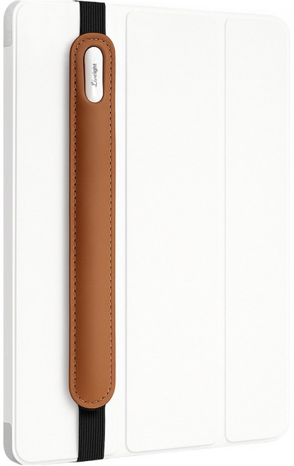 리브에잇 테블릿 펜 보관 탄성 밴드 가죽 케이스 15 x 195 mm, 밝은 갈색, 1개