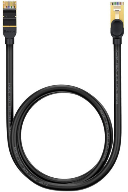 Baseus 倍思 捷速 七類RJ45萬兆網路線 圓線, 黑色, 1條, 8m