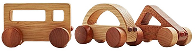 Soopsori 原木形狀汽車玩具3件組, 1套, 棕色