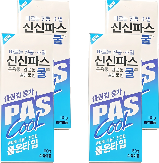 신신파스 쿨 연고 롤온타입, 1개입, 4개