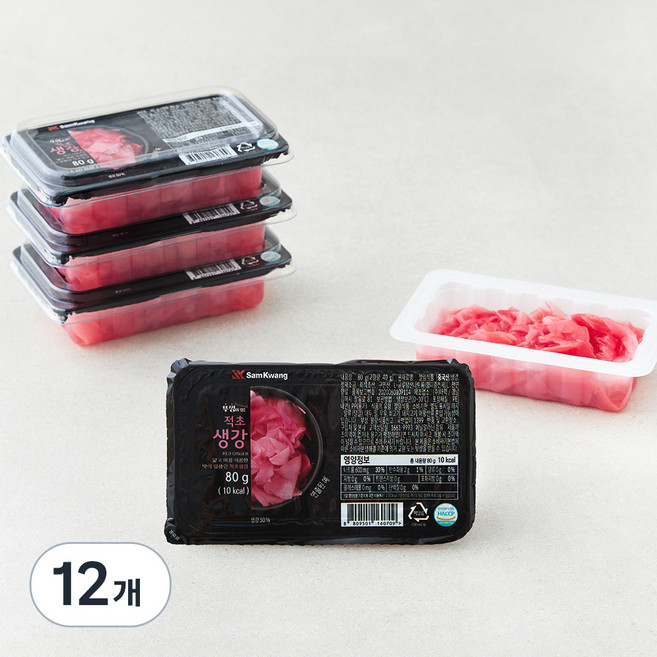 삼광 뚜껑이 있는 적초생강, 80g, 12개