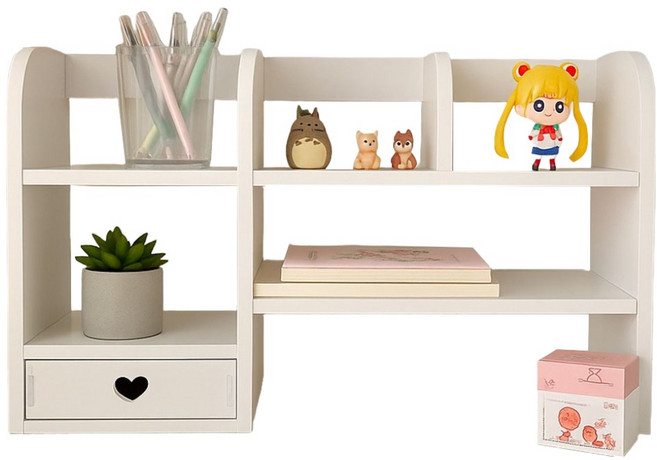 로커스 다용도 조합 책상 데스크테리어 정리함, 화이트, 3단