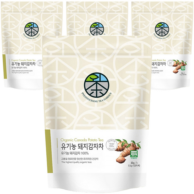 평창다원 유기농 돼지감자차 생분해 티백, 1.5g, 20개입, 4개