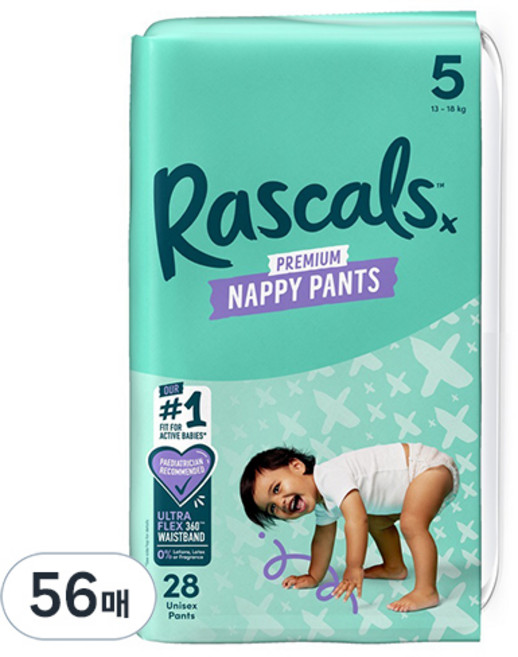 라스칼프렌즈 프리미엄 팬티형 기저귀, 5단계, 56매