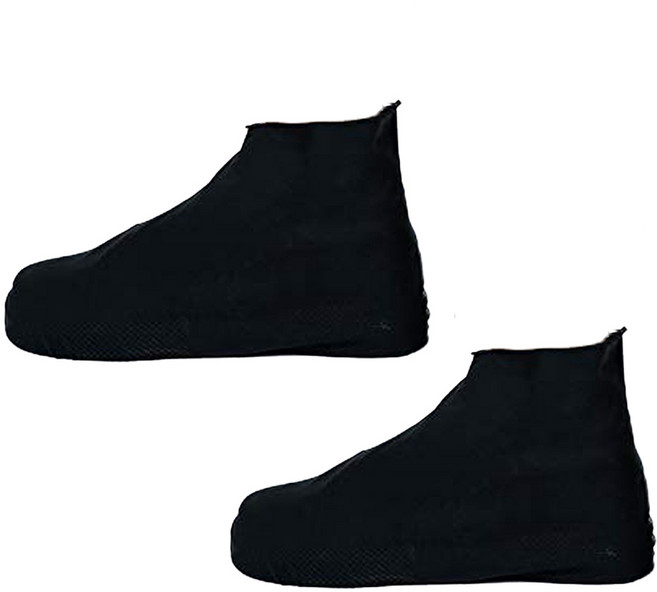 USii 高彈力乳膠輕便 雨鞋套, 黑色, 1雙