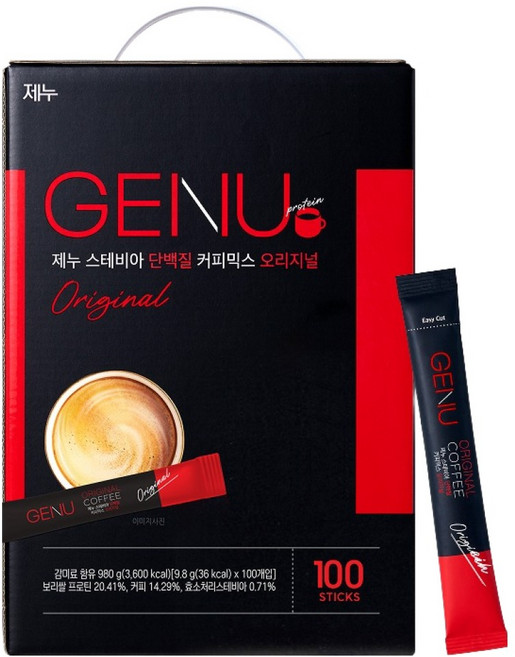 제누 스테비아 단백질 커피믹스 오리지널, 9.8g, 100개입, 1개
