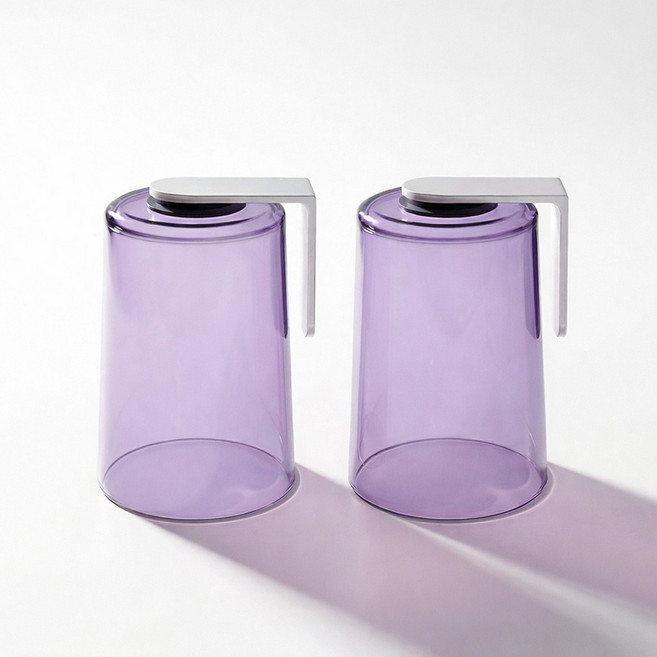 앞날창창 마그네틱 홀더 욕실 양치컵, 퍼플, 2개