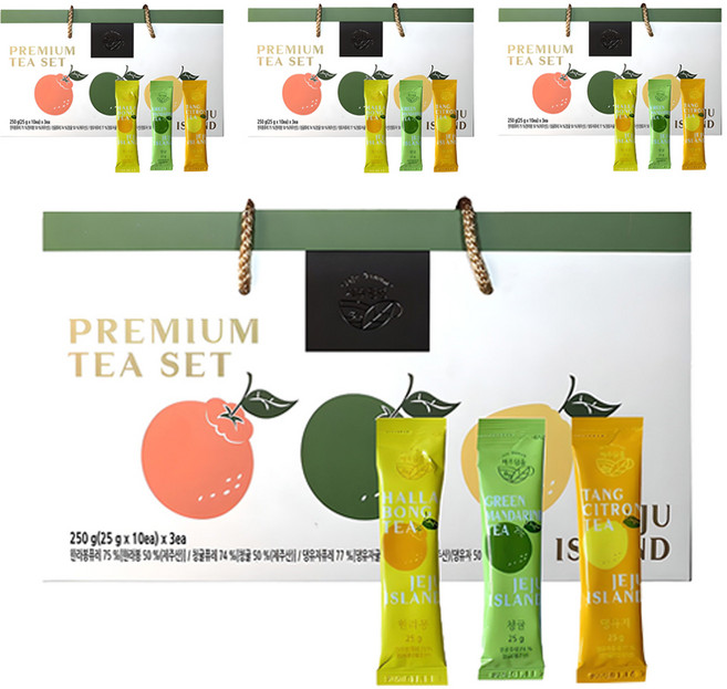제주담움 프리미엄 차스틱 한라봉 x 10p + 청귤 x 10p + 댕유자 x 10p 세트, 25g, 30개입, 4세트