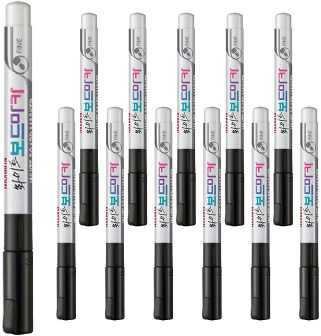 모나미 화이트 보드마카 FINE, 흑색, 12개